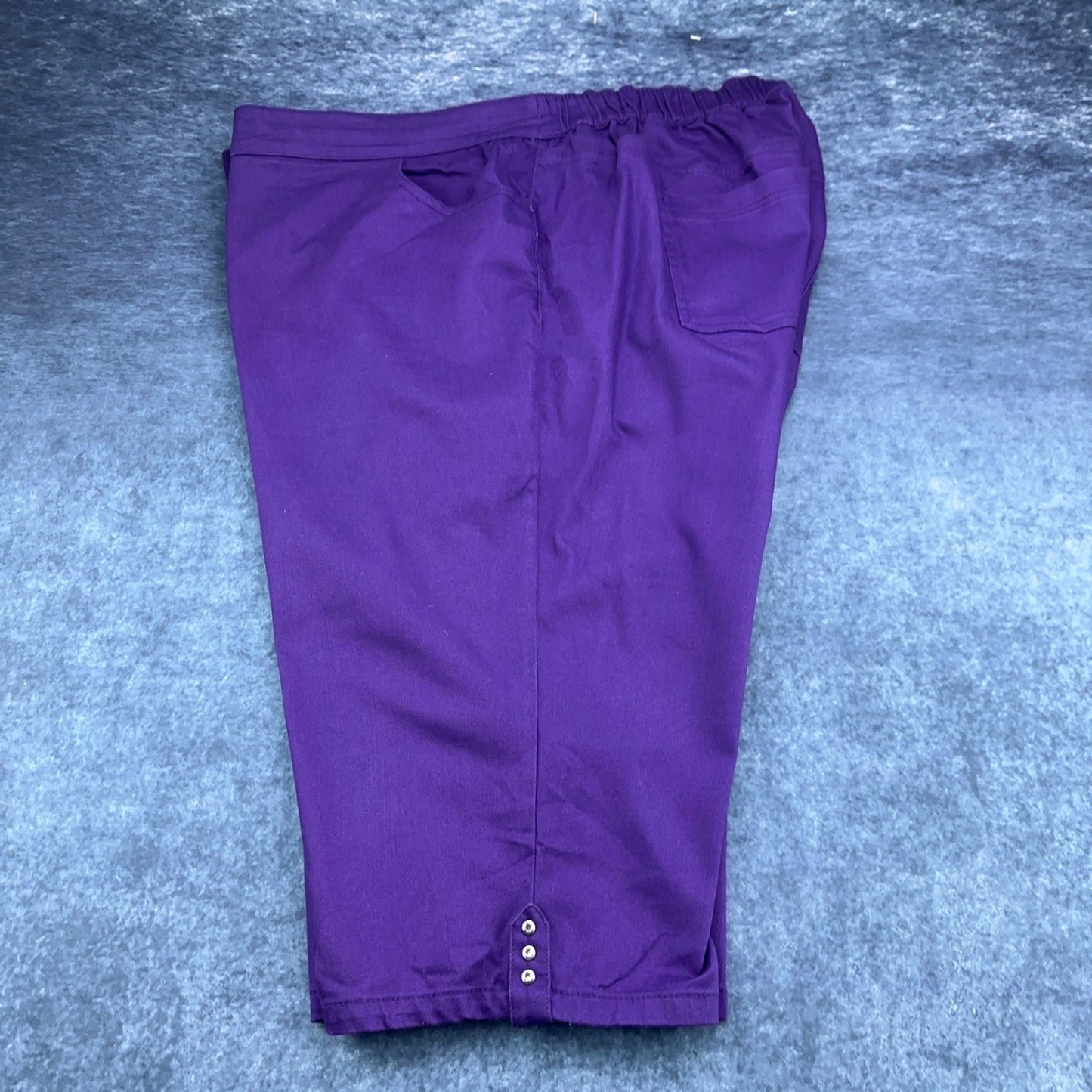 Catherines Timeless Fit Purple Capri Pants Plus Size 2X 22/24W Stretch Cotton by Catherines