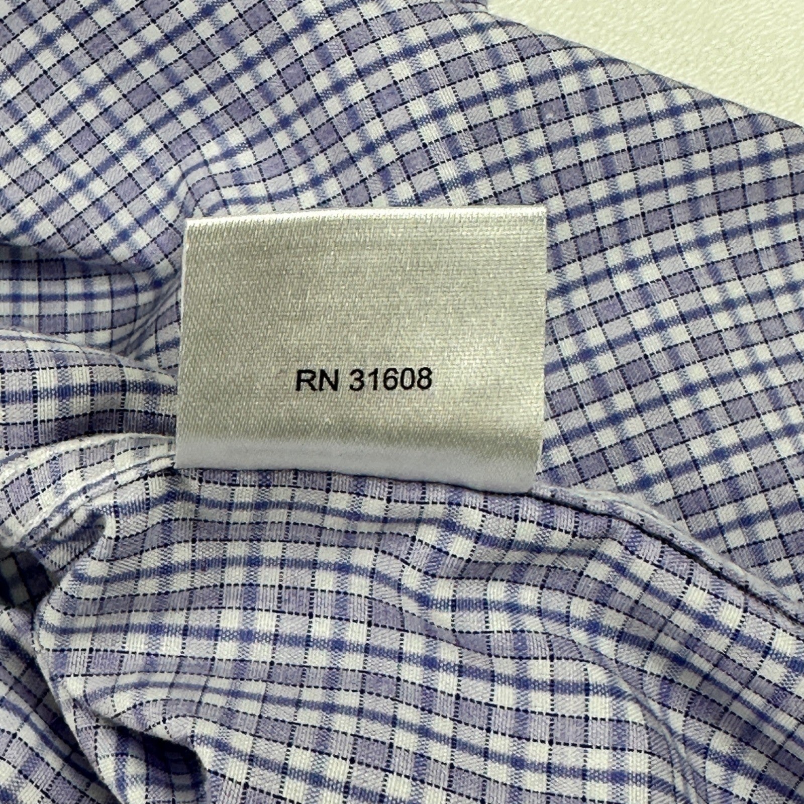 Jos. A. Bank 1905 Mens Tailored Fit Non-Iron Cotton Shirt Purple Check 16.5-34 by Jos. A. Bank