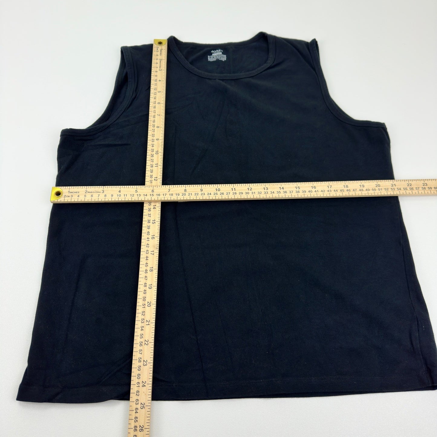 Jones Sport Black Sleeveless Crew Neck Tank Top XXL Cotton Spandex Stretch by Jones Sport