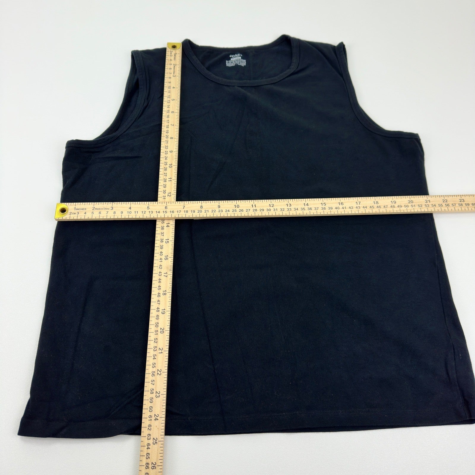 Jones Sport Black Sleeveless Crew Neck Tank Top XXL Cotton Spandex Stretch by Jones Sport