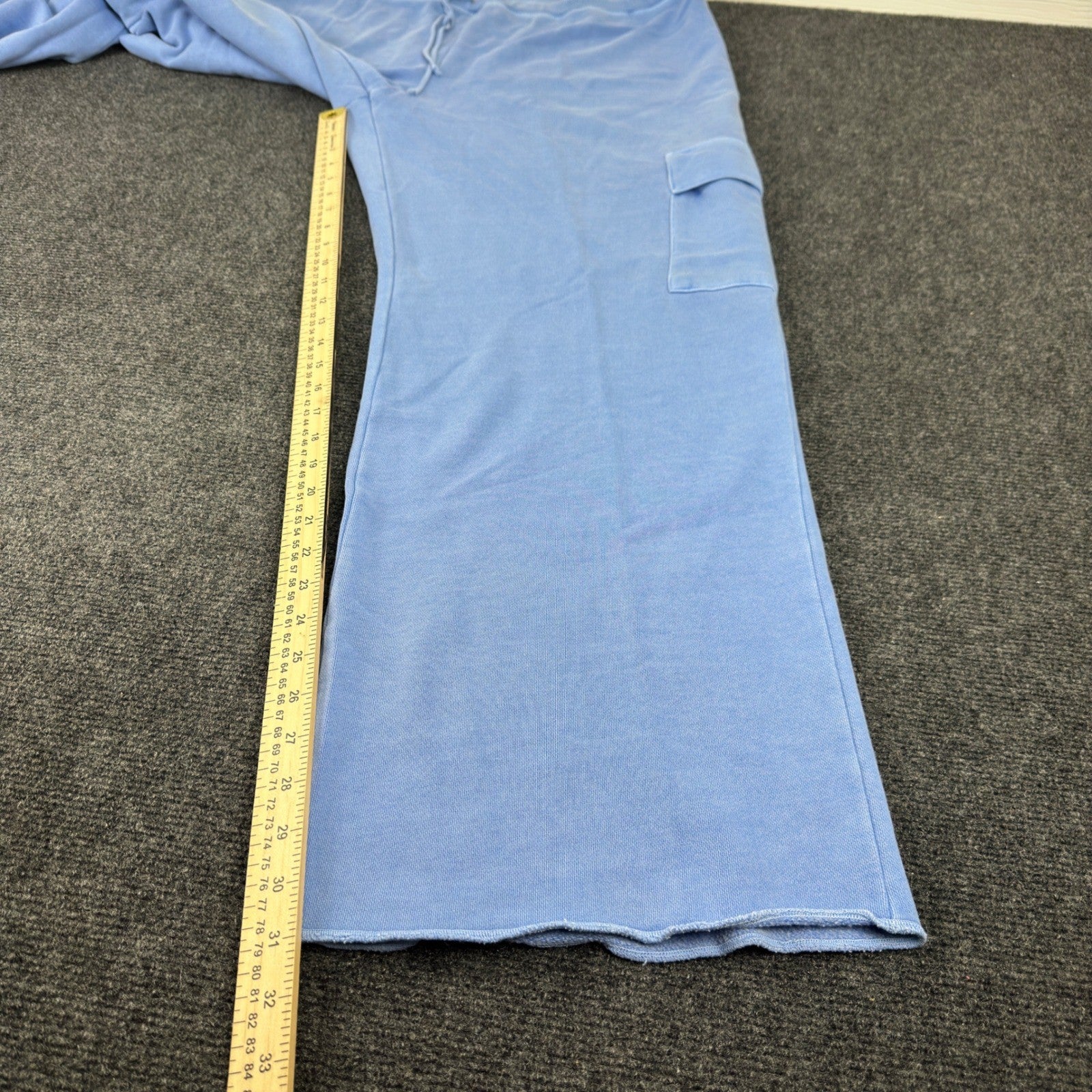 Old Navy Womens XXL Periwinkle Blue Cargo Sweatpants Wide Leg Raw Hem Drawstring by Old Navy