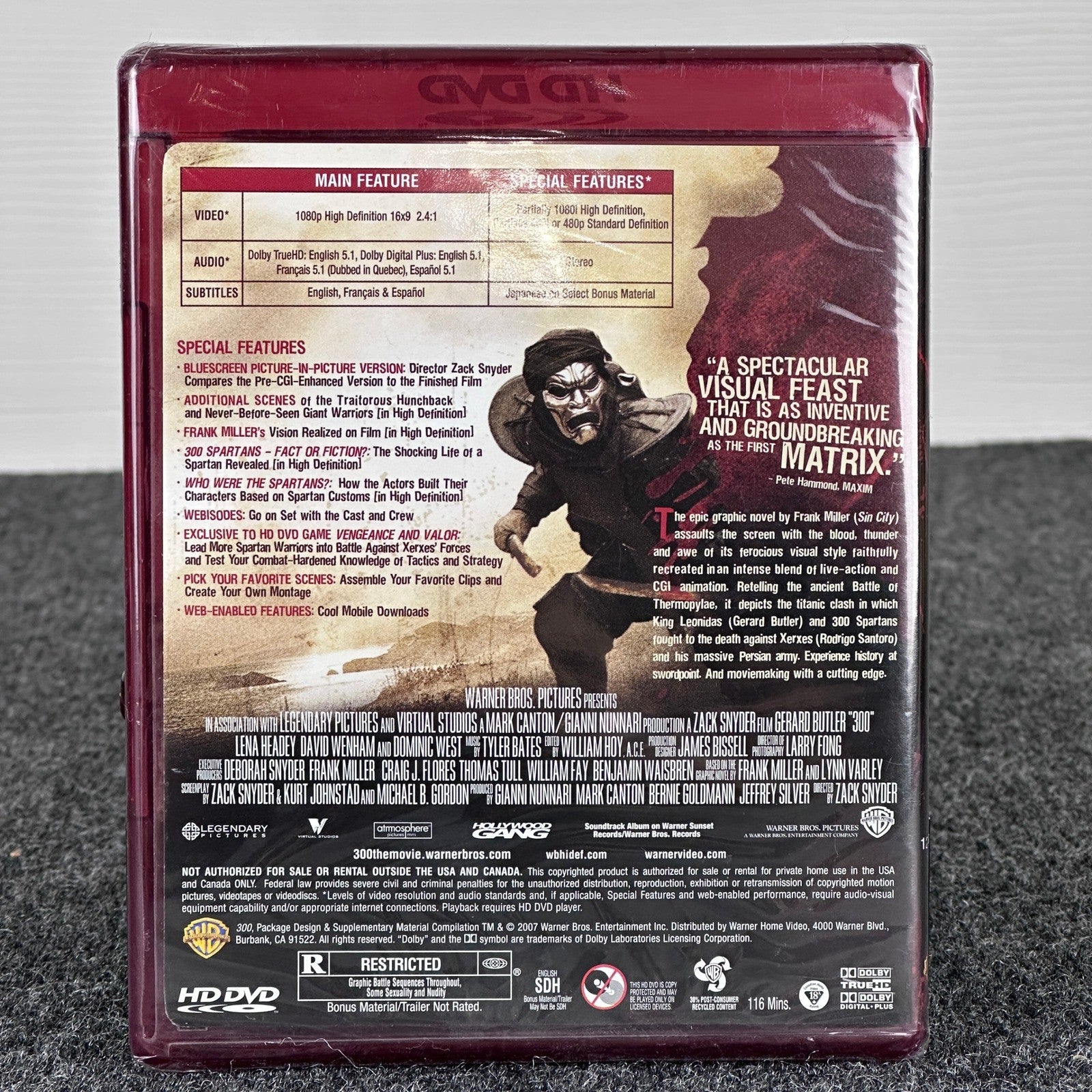 300 HD DVD Movie 2007 Zack Snyder Gerard Butler Warner Bros New Sealed Promo by Buysaavy