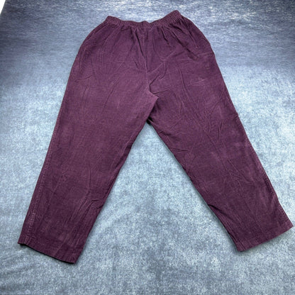 Briggs New York Womens 18W Corduroy Pants Plum Purple Elastic Waist Cotton 100% by Briggs New York