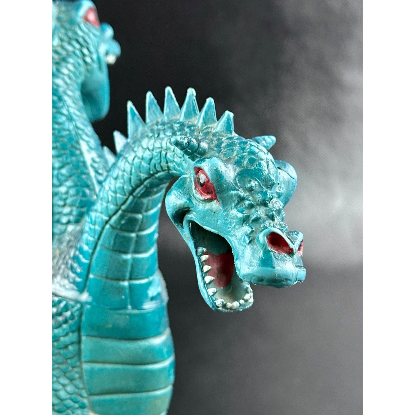 Imperial 1985 Two-Headed Dragon Figurine - Vintage Hong Kong Toy, Teal by Imperial