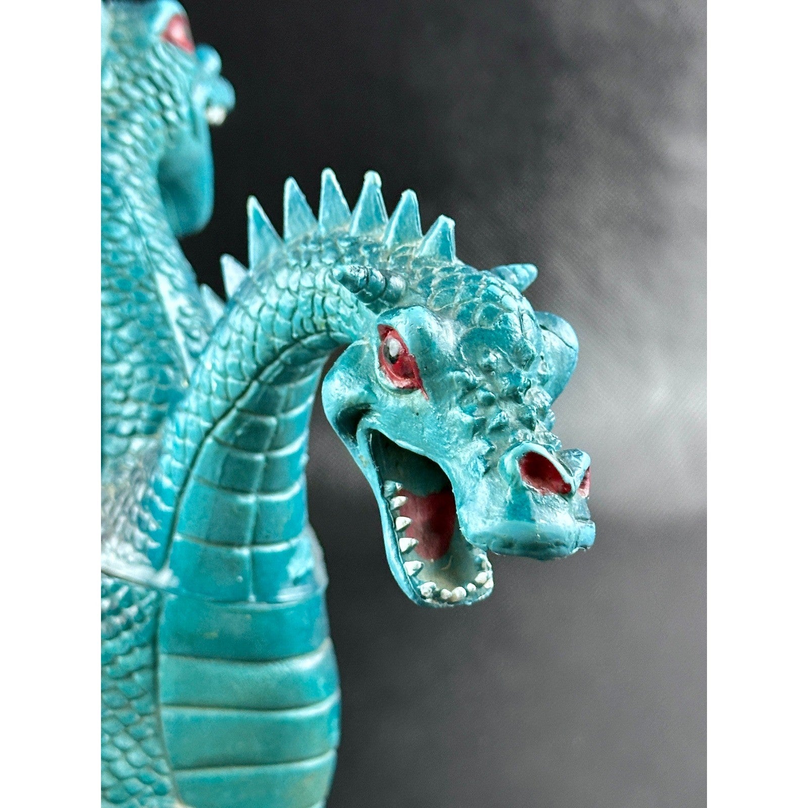 Imperial 1985 Two-Headed Dragon Figurine - Vintage Hong Kong Toy, Teal by Imperial