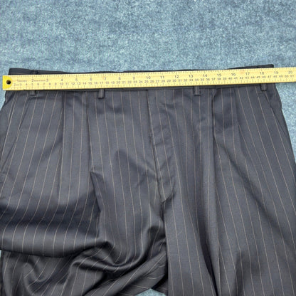 Lauren Ralph Lauren Mens 44R Black Pinstripe 100% Wool 2-Piece Suit Pleated by Lauren Ralph Lauren