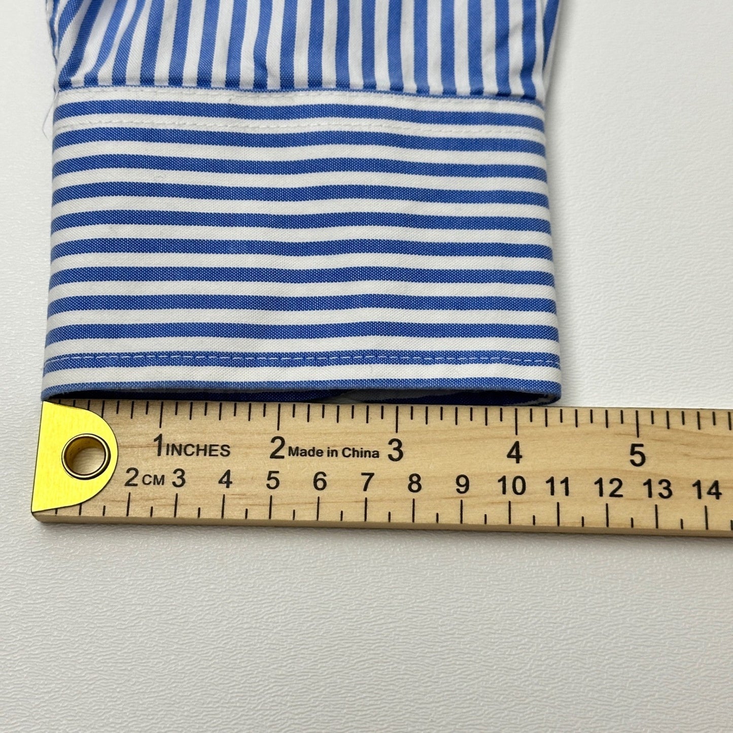 IZOD Luxury Sport Mens Blue White Striped 80s 2-Ply Pinpoint Cotton Shirt L by IZOD