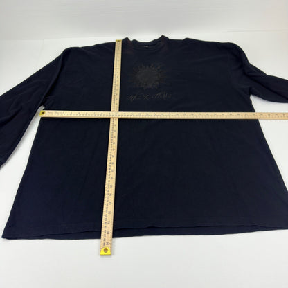 Luxe-T Luxury Sport Mens 3X Black Long Sleeve Embroidered Sun Graphic Tee Shirt by Luxe-T