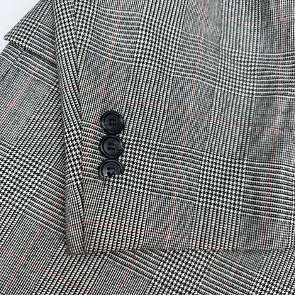 Sterling & Hunt Premier Edition Mens Grey Glen Plaid Worsted Wool Suit by Sterling & Hunt