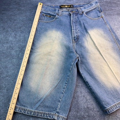 Jordan Craig Mens Baggy Denim Shorts Blue Sandblasted Fade Size 36 Y2K Jorts by Jordan Craig