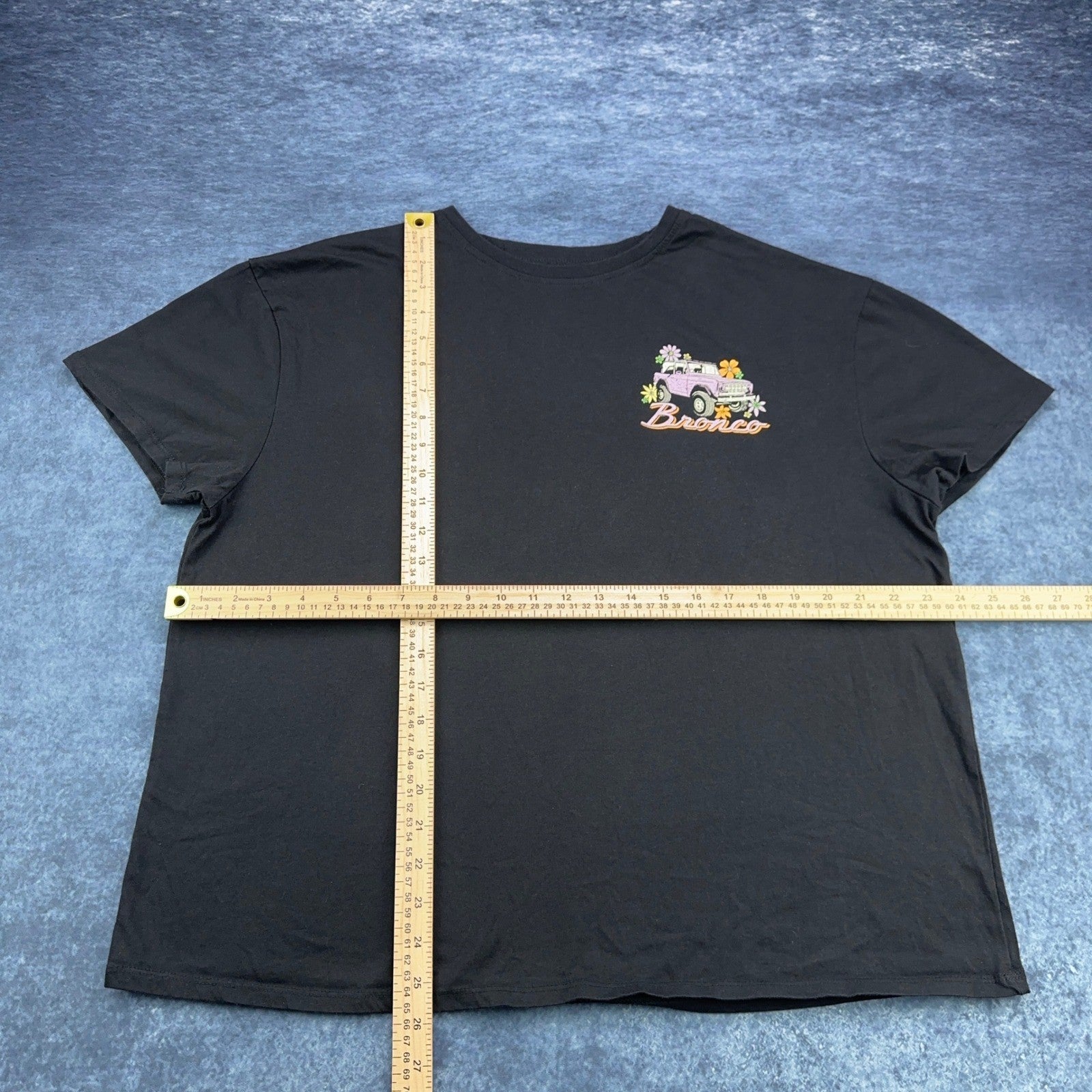 Ford Bronco Tee - Retro Floral Graphic Black by Ford