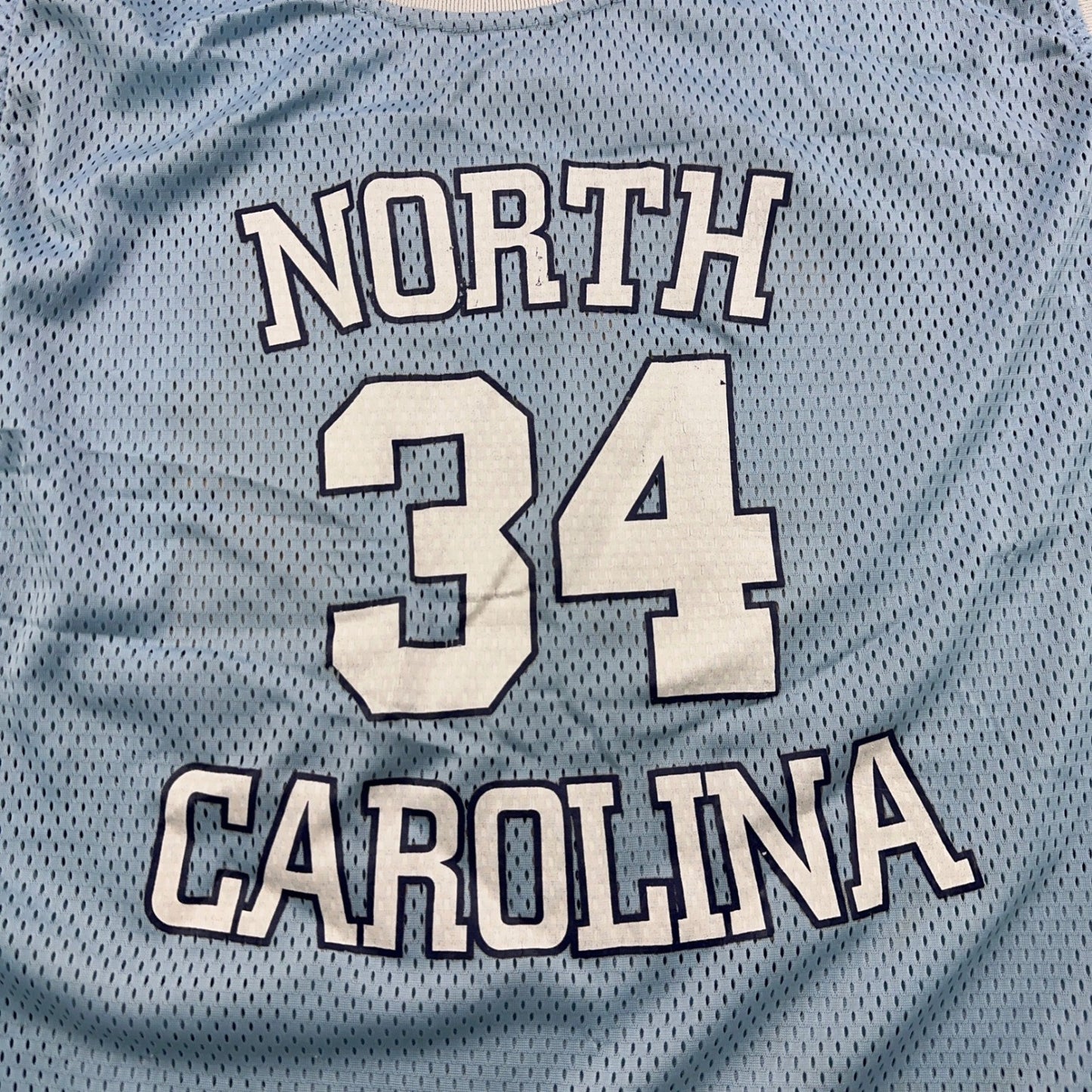 North Carolina Tar Heels Basketball Jersey Blue White 34 Mesh Mens 4XL RN106746 by Unbranded