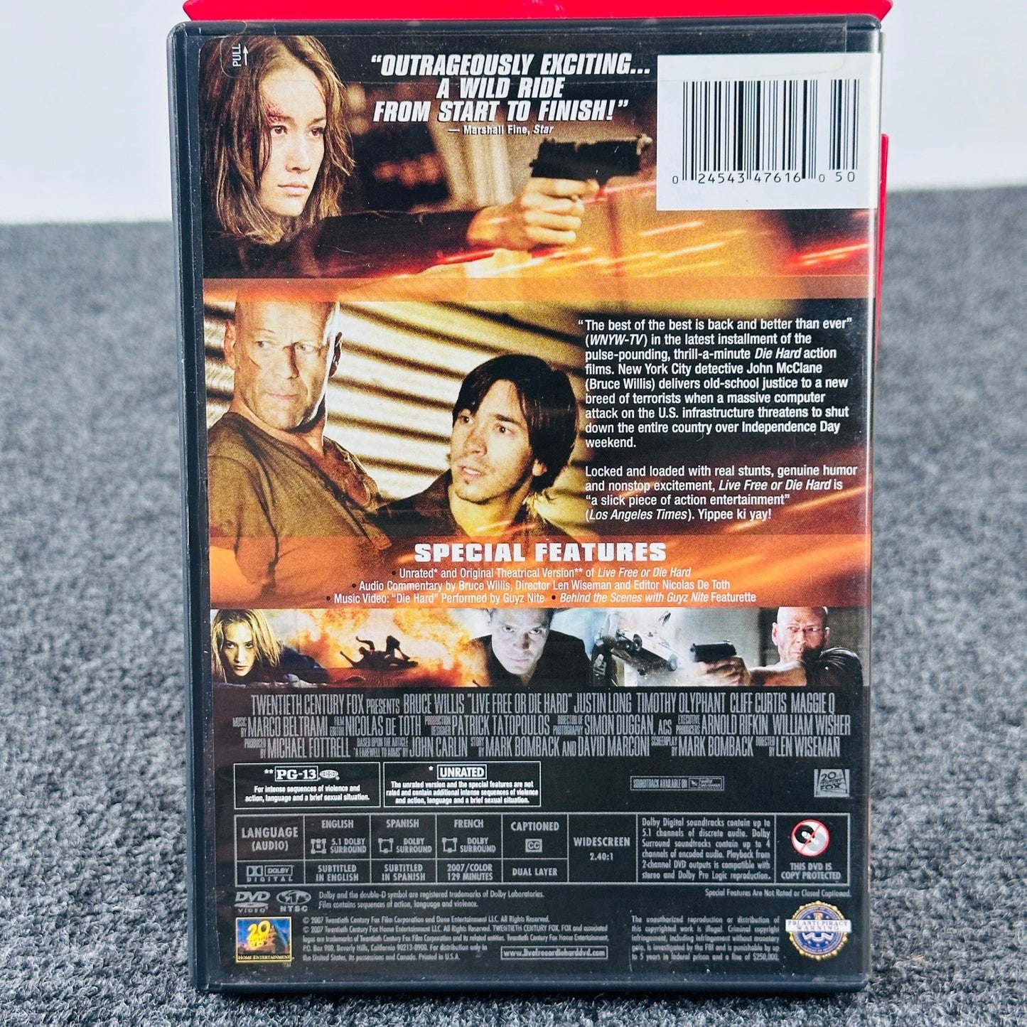 Live Free or Die Hard DVD Unrated Widescreen Edition Bruce Willis Action Movie by Buysaavy