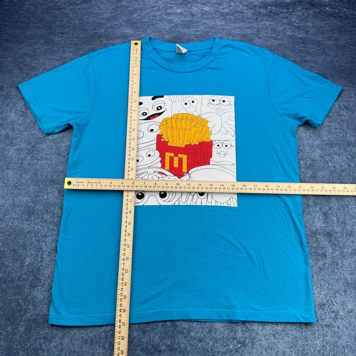 McDonalds Nanoblock Graphic T-Shirt Mens Large Blue Hamburglar Grimace Birdie by McDonald's