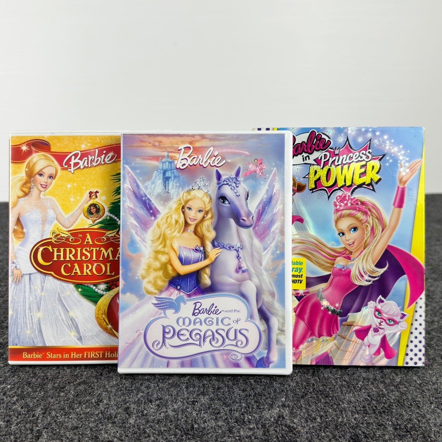 Barbie 3 DVD'S Princess Power Magic of Pegasus A Christmas Carol Animated Movie by Buysaavy