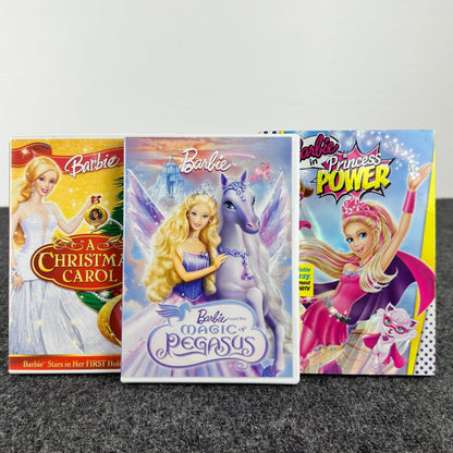 Barbie 3 DVD'S Princess Power Magic of Pegasus A Christmas Carol Animated Movie by Buysaavy