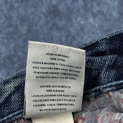 Antik Denim Mens Straight Leg Jeans Blue Medium Wash Button Fly Distressed 34x32 by Antik Denim