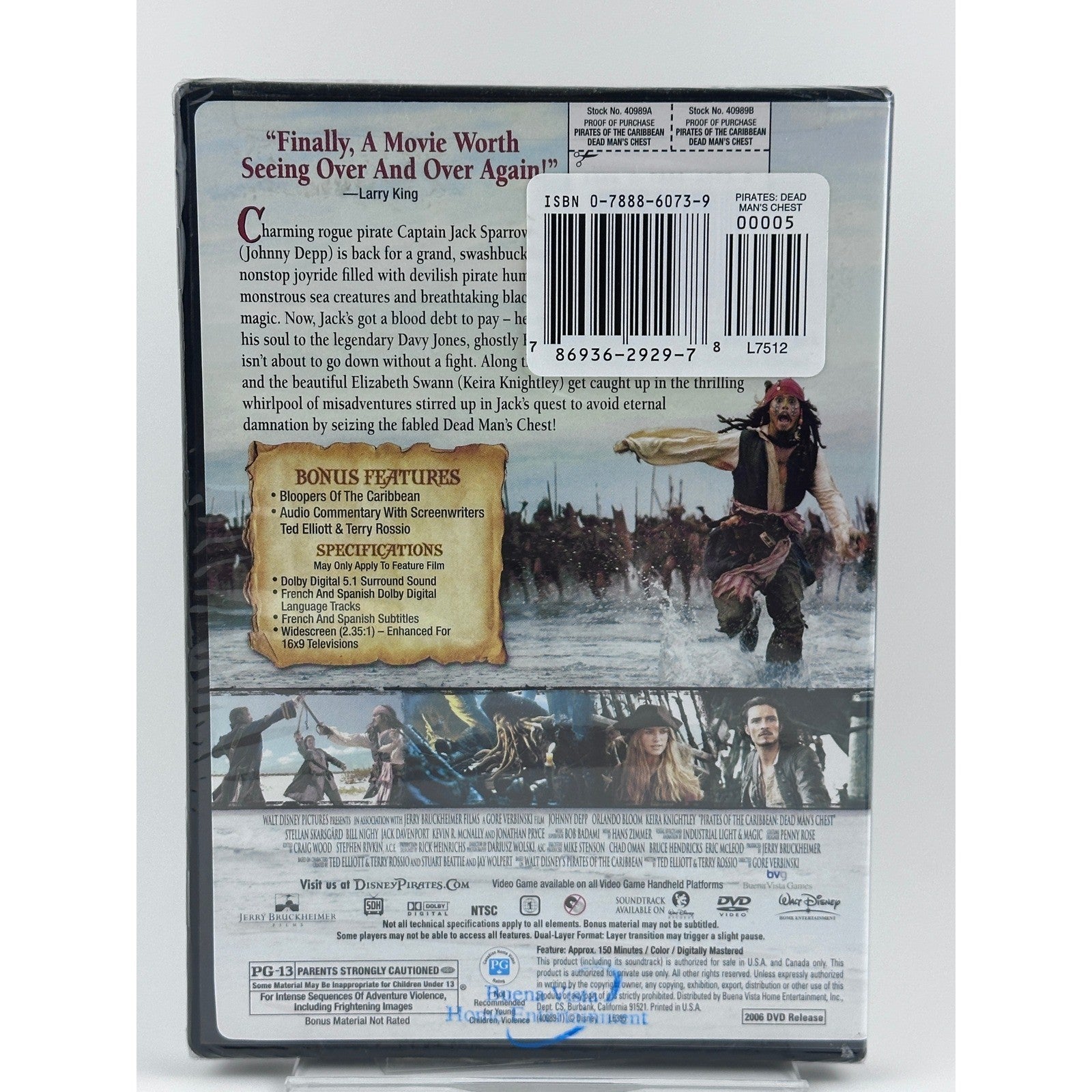 Pirates of the Caribbean: Dead Man's Chest DVD - Standard Edition, Sealed by Buysaavy