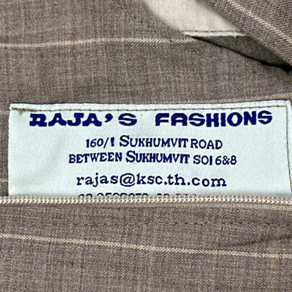 Rajas Fashions Mens Tan Pinstripe Cuffed Dress Pants Trousers 40x28 Bespoke by Raja's Fashions