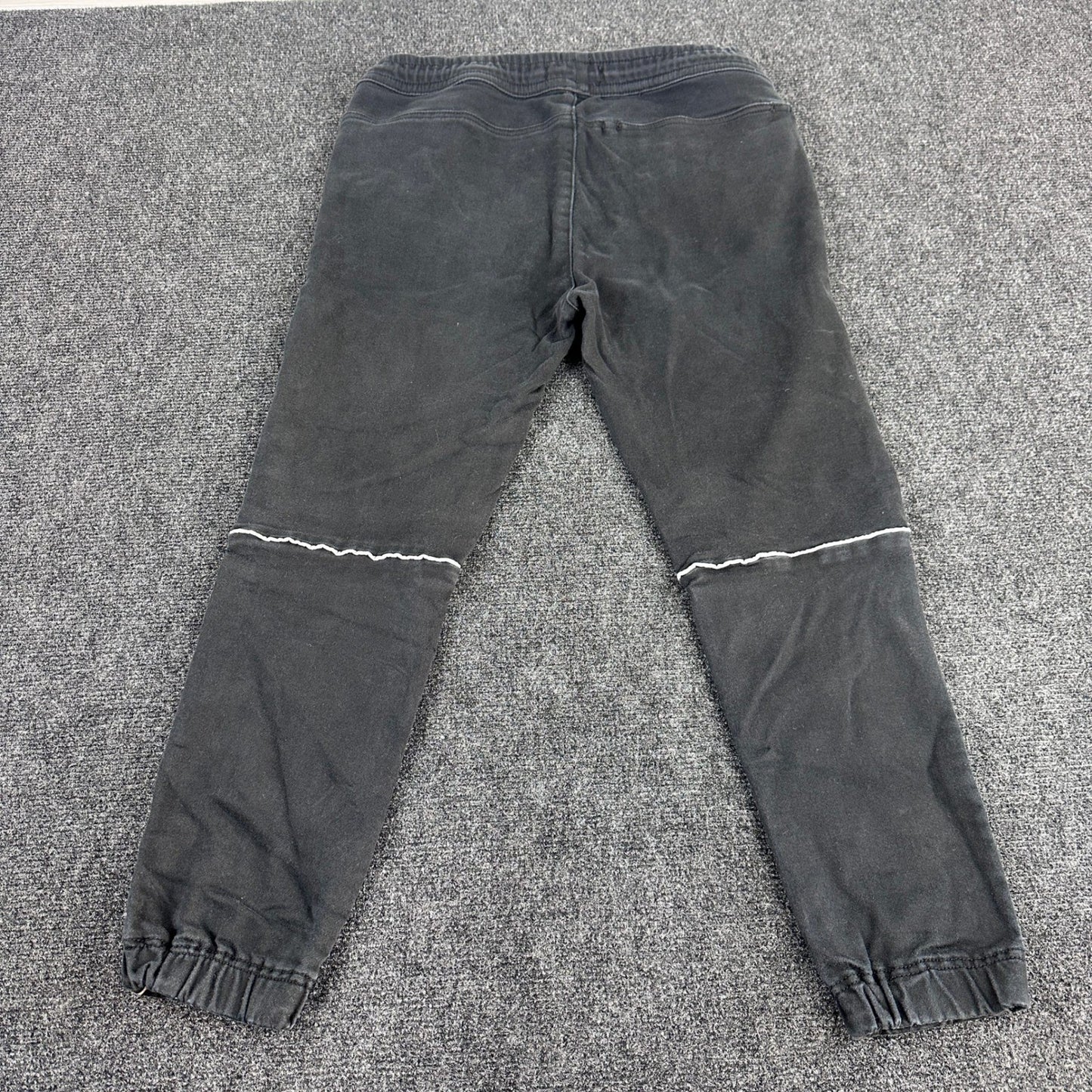 Zara Man Black Tapered Joggers Side Piping Drawstring Waist Mens Size L MEX 32 by Zara