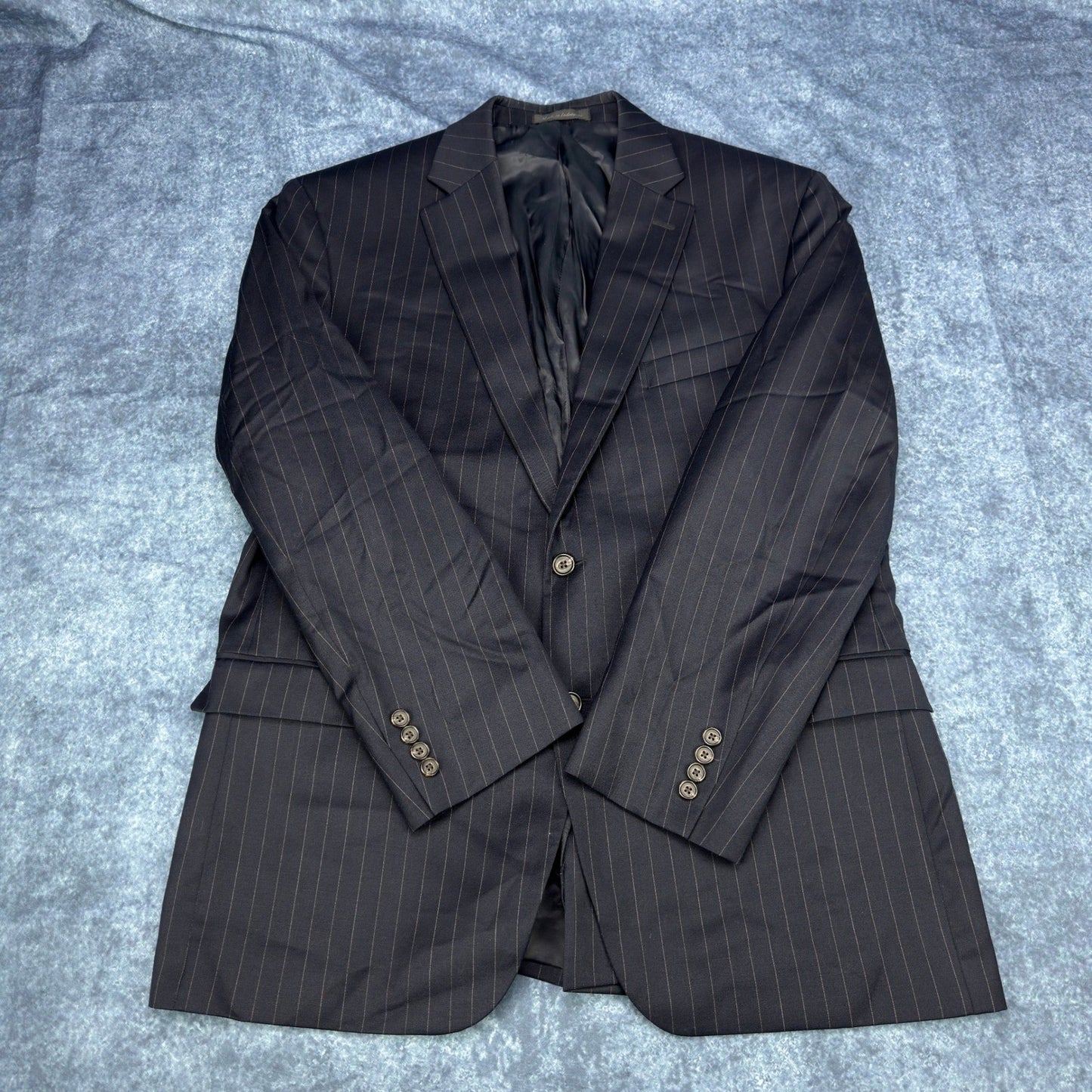 Lauren Ralph Lauren Mens 44R Black Pinstripe 100% Wool 2-Piece Suit Pleated by Lauren Ralph Lauren