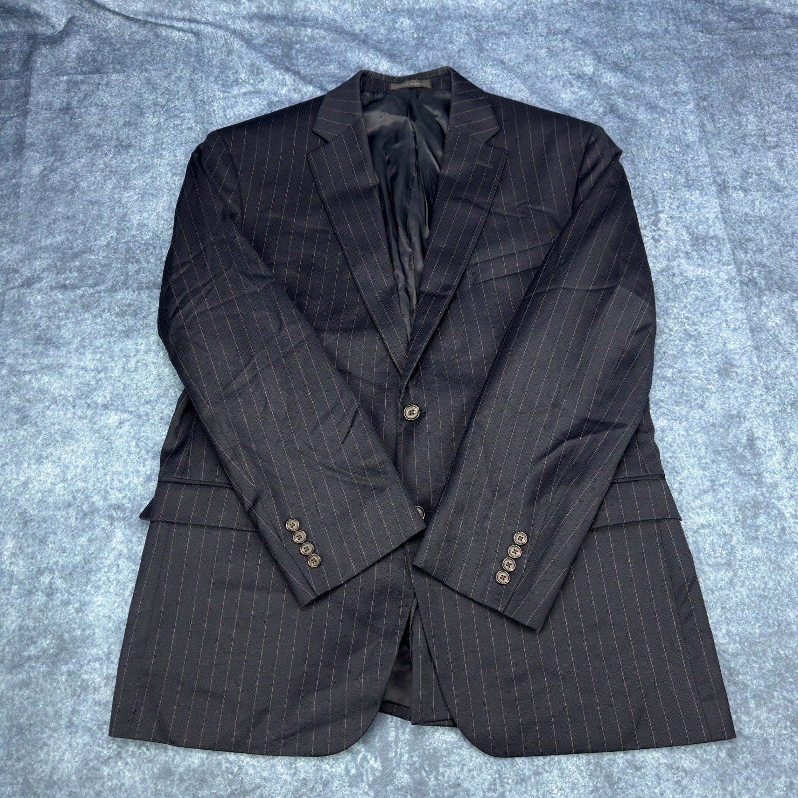 Lauren Ralph Lauren Mens 44R Black Pinstripe 100% Wool 2-Piece Suit Pleated by Lauren Ralph Lauren