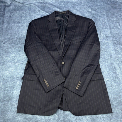 Lauren Ralph Lauren Mens 44R Black Pinstripe 100% Wool 2-Piece Suit Pleated by Lauren Ralph Lauren