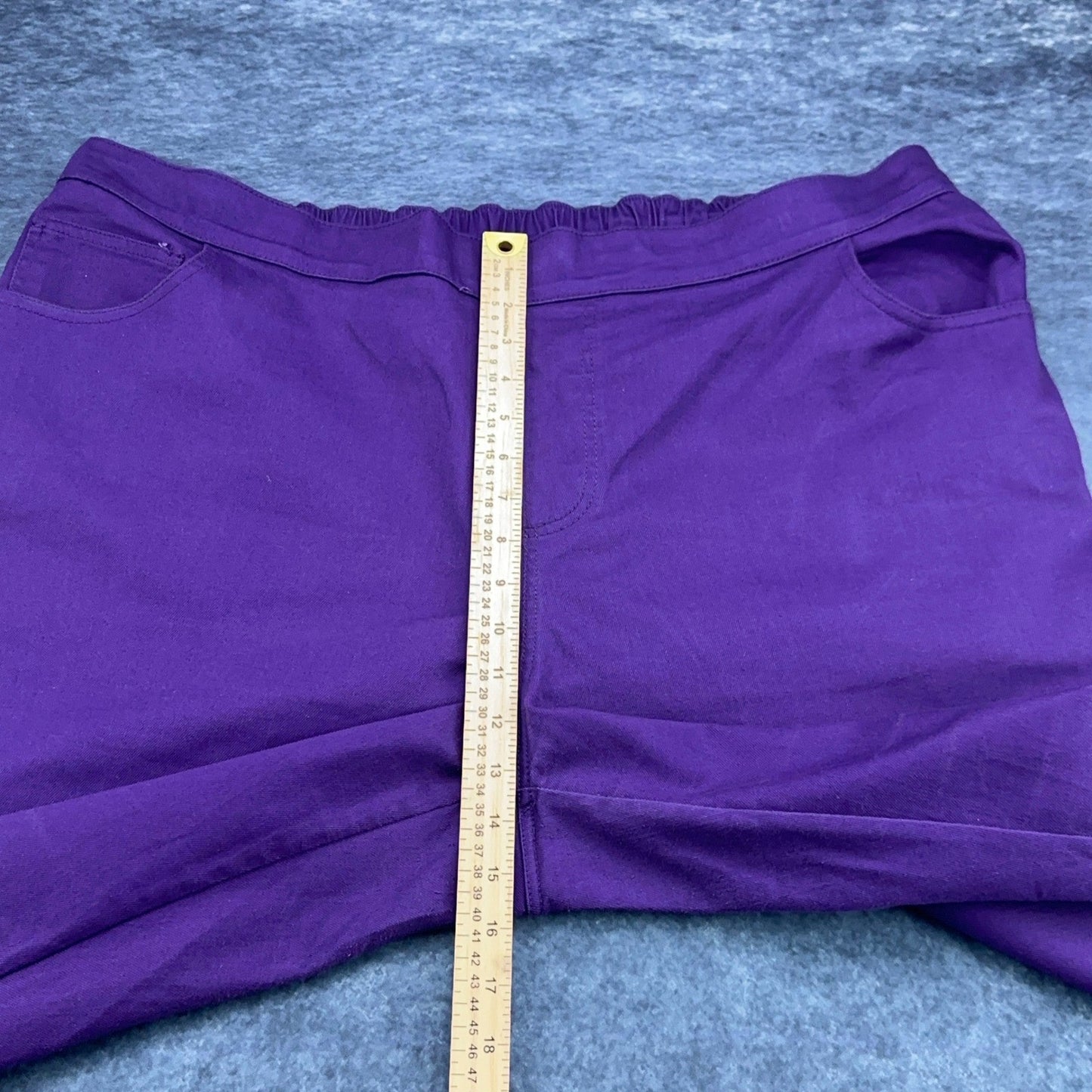 Catherines Timeless Fit Purple Capri Pants Plus Size 2X 22/24W Stretch Cotton by Catherines