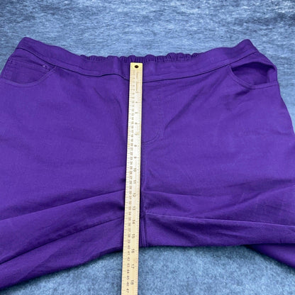 Catherines Timeless Fit Purple Capri Pants Plus Size 2X 22/24W Stretch Cotton by Catherines