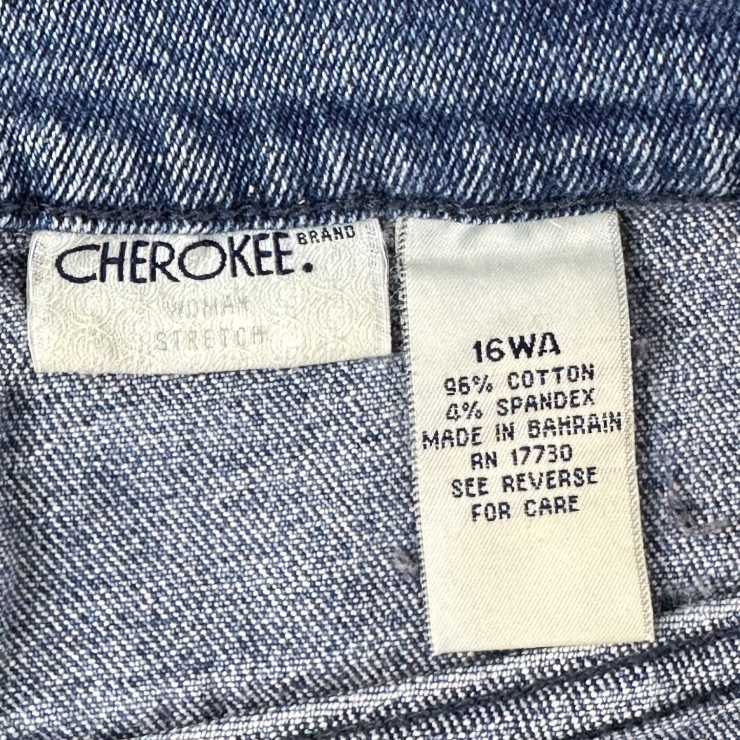 Cherokee Brand Woman Stretch Jeans 16WA Medium Wash Blue Straight Leg Denim by Cherokee Brand
