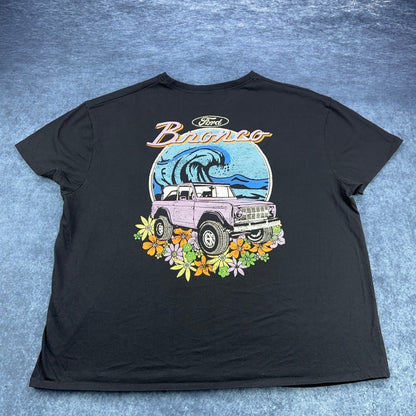 Ford Bronco Tee - Retro Floral Graphic Black by Ford