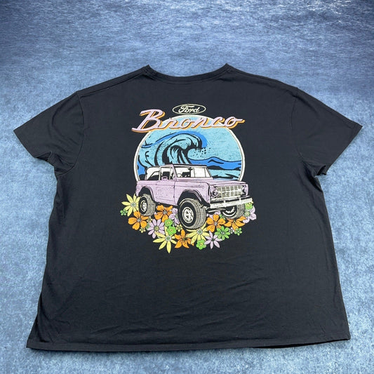 Ford Bronco Tee - Retro Floral Graphic Black by Ford