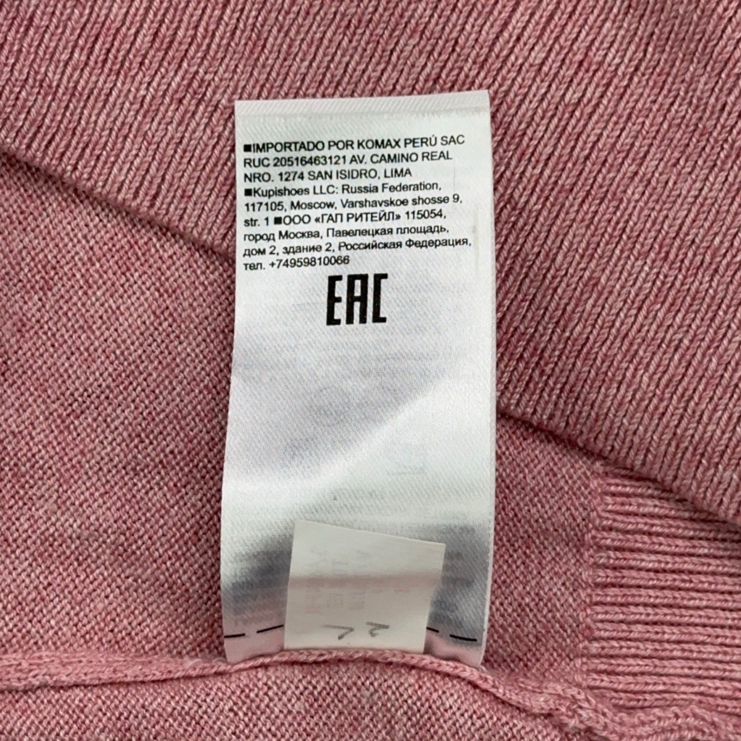 Banana Republic Mens XL Salmon Pink Silk Cotton Cashmere V-Neck Sweater by Banana Republic