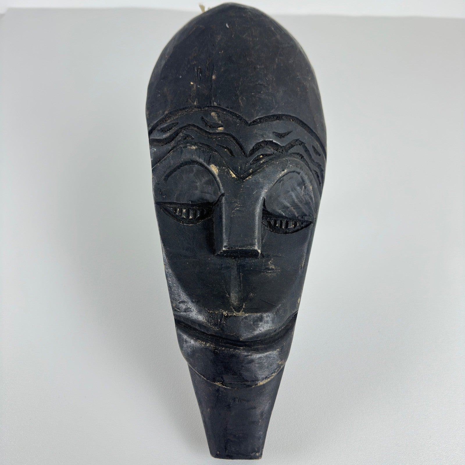 Handmade Ghana African Tribal Mask Set 3 Wood Brass Inlay Wall Decor Black Gold by African Arts & Crafts Int'l