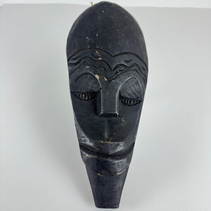 Handmade Ghana African Tribal Mask Set 3 Wood Brass Inlay Wall Decor Black Gold by African Arts & Crafts Int'l