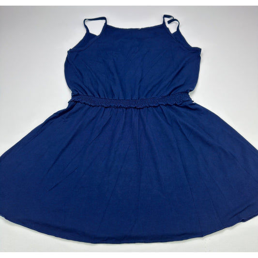 No Boundaries Juniors XXL Navy Water Smocked Waist Spaghetti Strap Mini Dress by No Boundaries