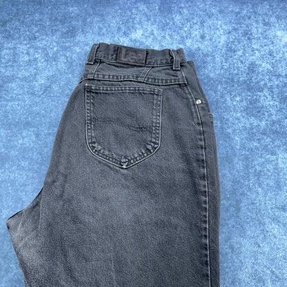 Lee Vintage 90s High Waisted Mom Jeans Faded Black Tapered Leg 18W Med USA Made by Lee