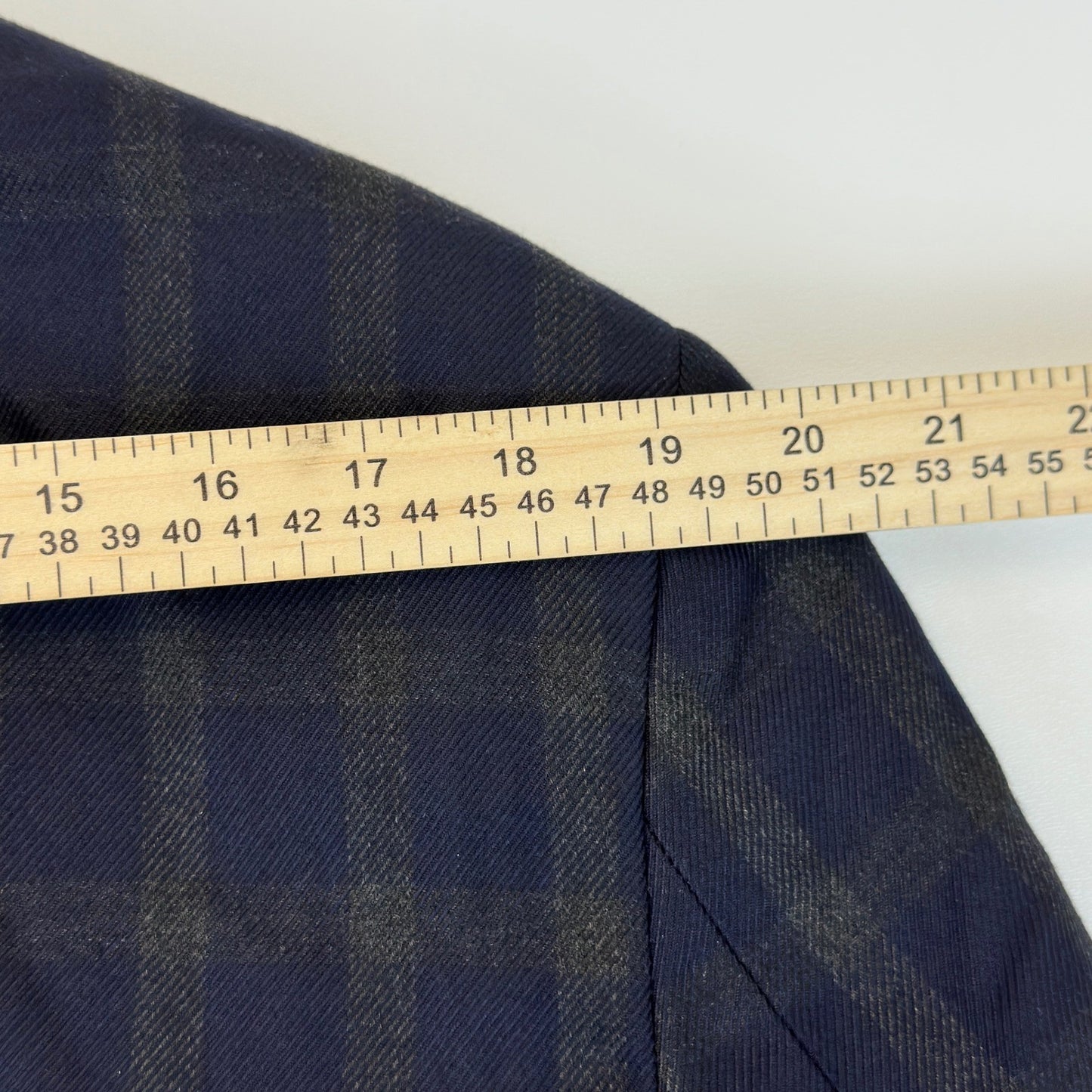 Haggar 1926 Originals Mens 44R Navy Blue Brown Plaid Blazer Sport Coat 1006615 by Haggar