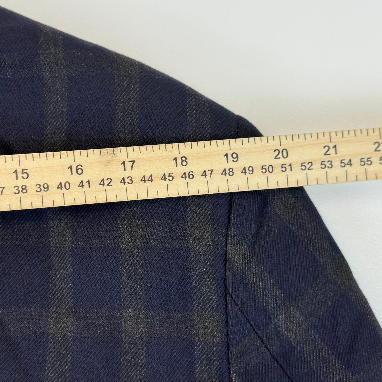 Haggar 1926 Originals Mens 44R Navy Blue Brown Plaid Blazer Sport Coat 1006615 by Haggar