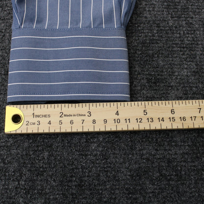 Brooks Brothers Regent Blue White Stripe Non-Iron Supima Cotton Shirt 16 1/2 -33 by Brooks Brothers