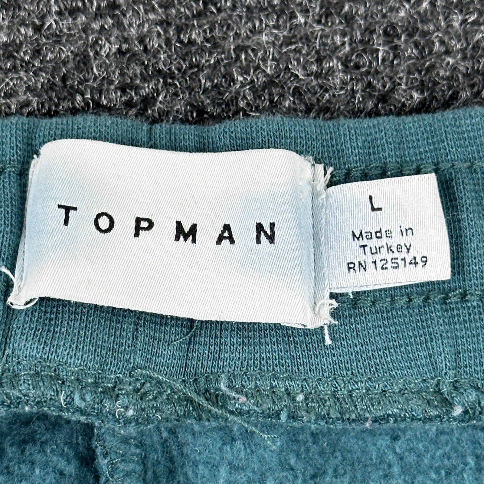 Topman Mens Alabama Graphic Sweat Shorts Teal Green Size Large Drawstring Cotton by Topman