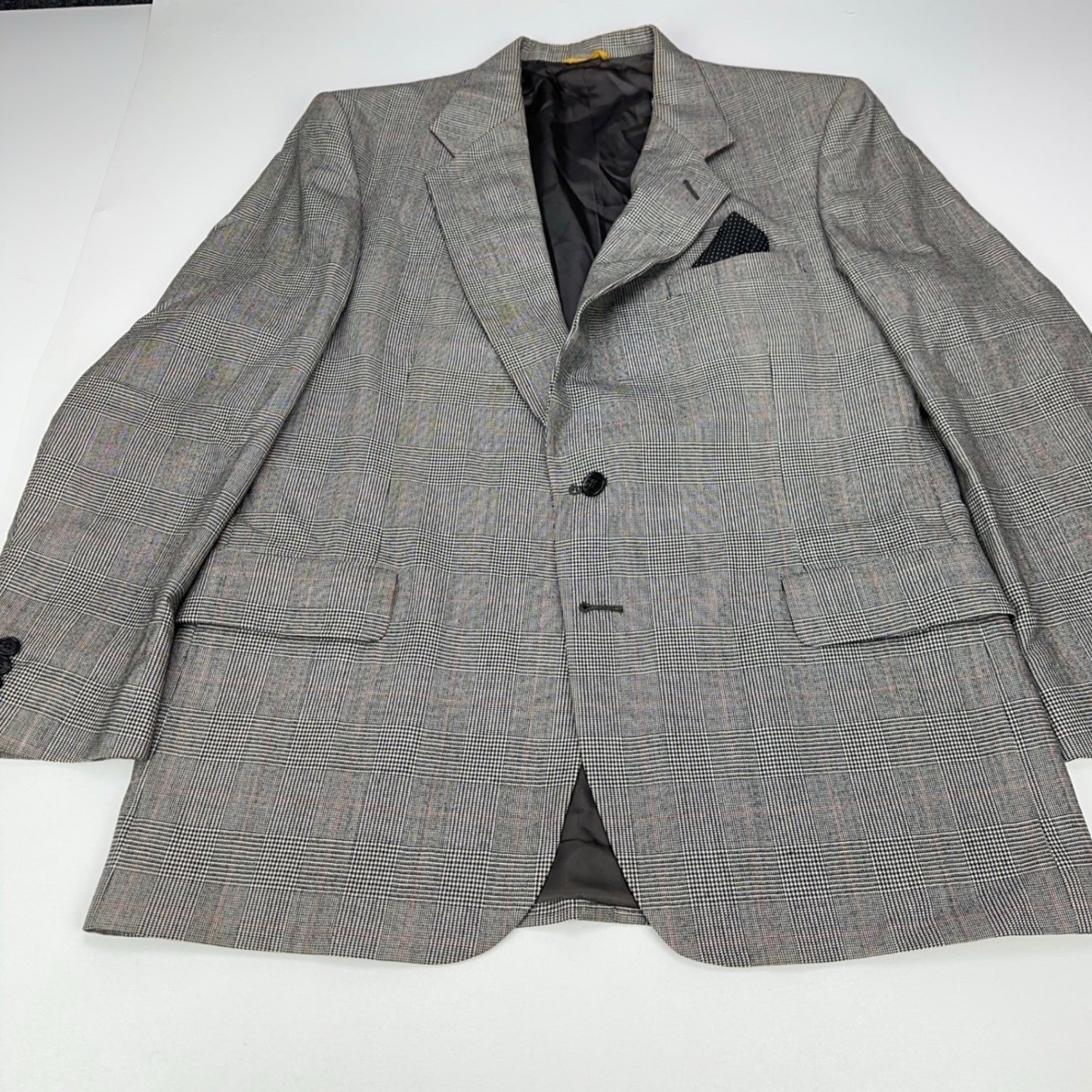 Sterling & Hunt Premier Edition Mens Grey Glen Plaid Worsted Wool Suit by Sterling & Hunt
