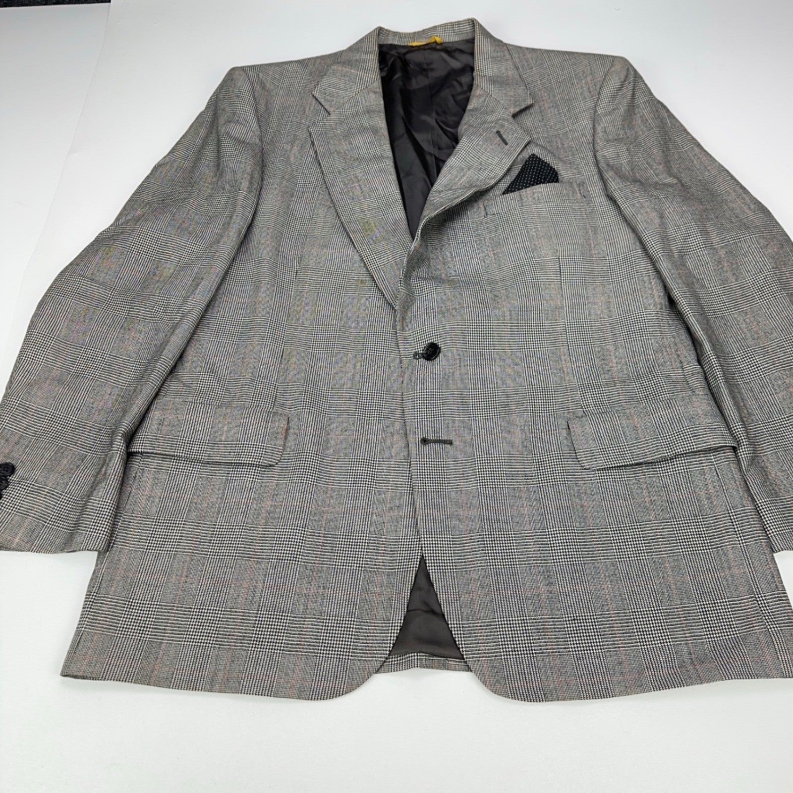 Sterling & Hunt Premier Edition Mens Grey Glen Plaid Worsted Wool Suit by Sterling & Hunt