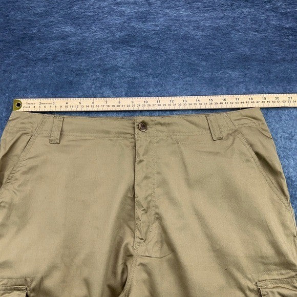 Roadblock Mens Cargo Shorts Khaki Tan Size 36 Multi Pocket Utility Casual Cotton by Roadblock