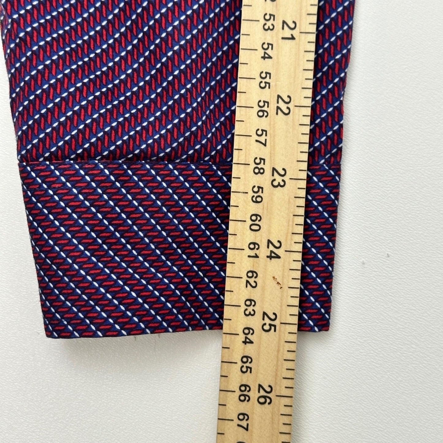 Johnston & Murphy Mens XL Purple Geometric Button Down Long Sleeve Dress Shirt by Johnston & Murphy