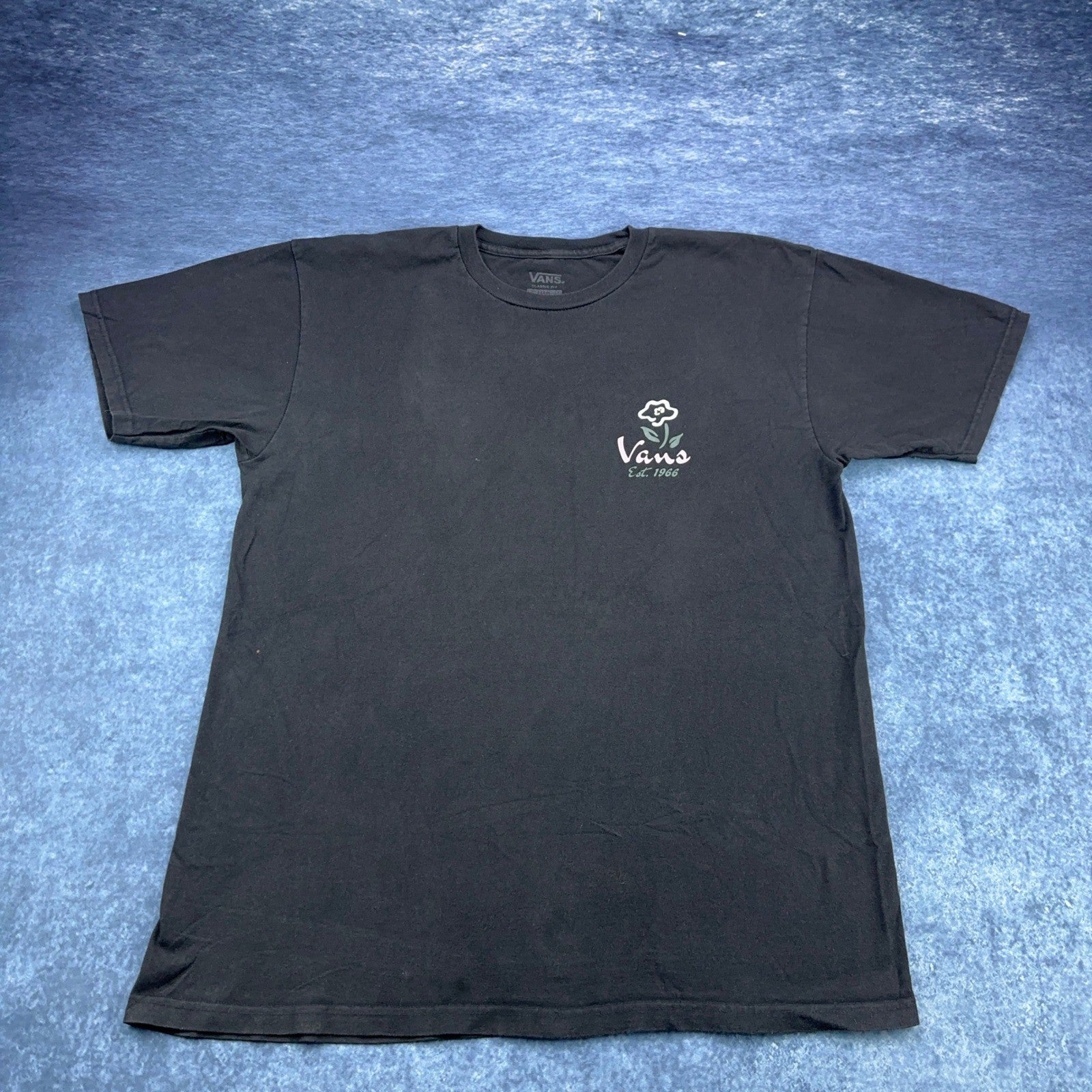 Vans Classic Fit Black Floral Snake Graphic T-Shirt Mens Large Est 1966 Tee by VANS