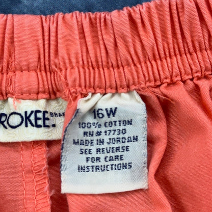 Cherokee Brand Coral Pink Cotton Drawstring Crop Pants Womens 16W Relaxed Fit by Cherokee Brand
