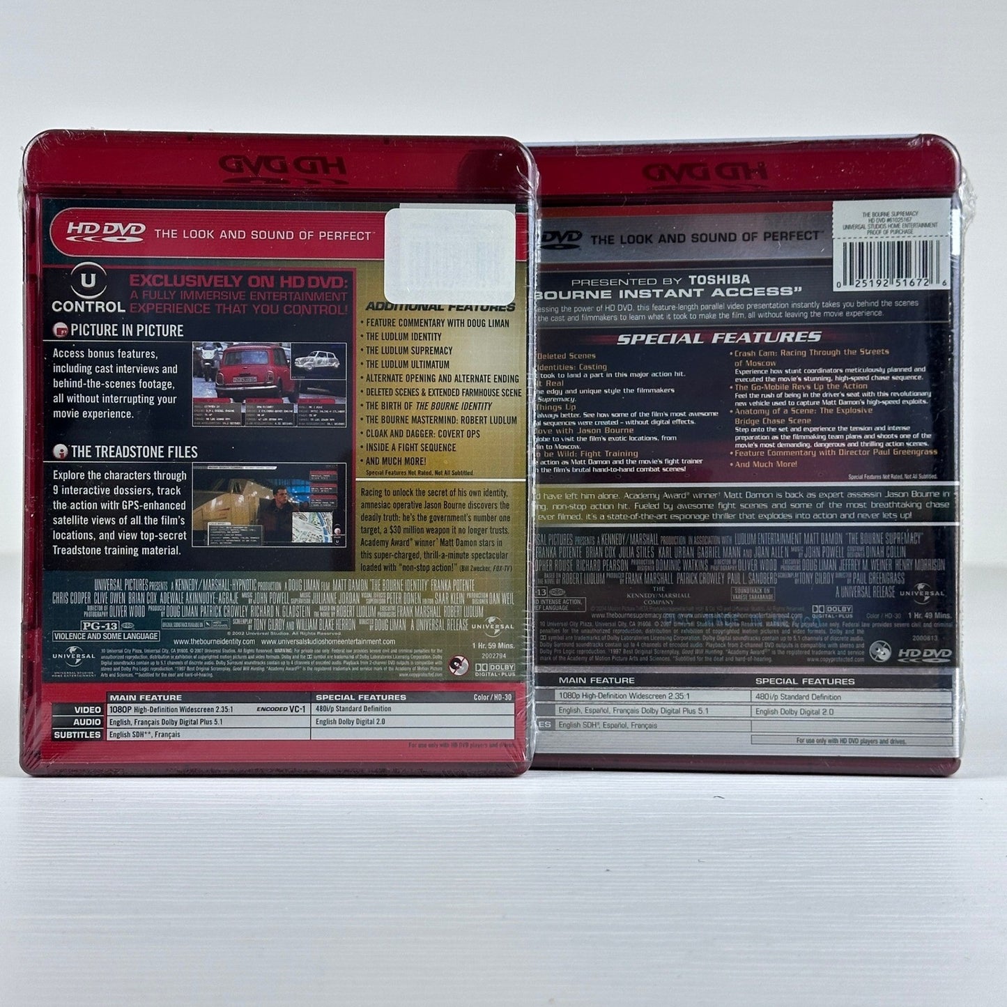 The Bourne Identity & Supremacy HD DVD Matt Damon Action Movie Bundle New Sealed by Buysaavy