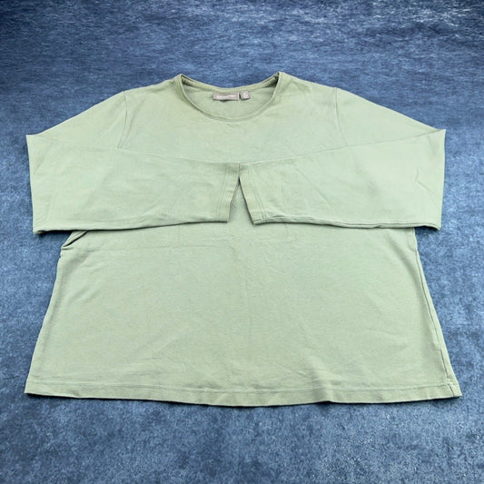 Croft & Barrow Woman Stretch Sage Green Long Sleeve Crew Neck Top Plus Size 2X by Croft & Barrow