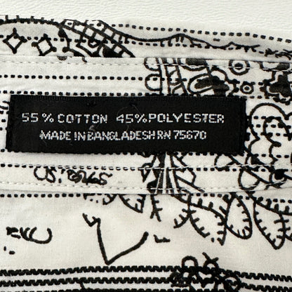 Michael Brandon Mens XL Paisley Striped Graphic Button Down Shirt Black White by Michael Brandon